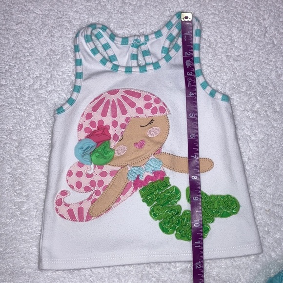 Mud pie for Atlantis mermaid tank top ruffle bottom set 9/12m - Picture 6 of 11